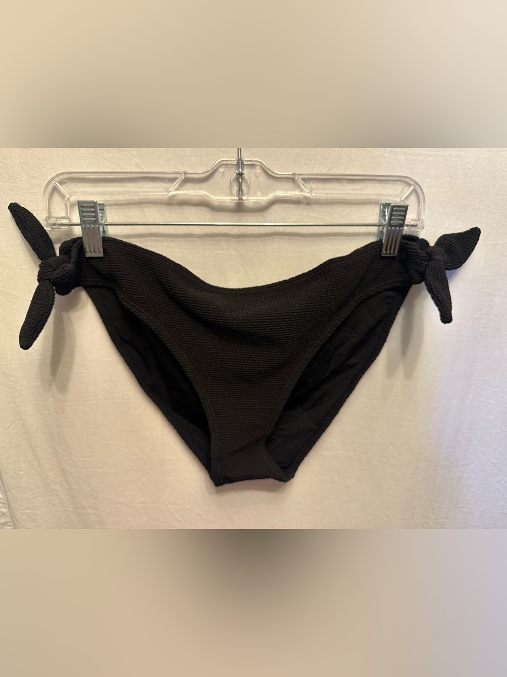 & Other Stories Black Textured Side Tie Bikini Bottom NWT Size 10